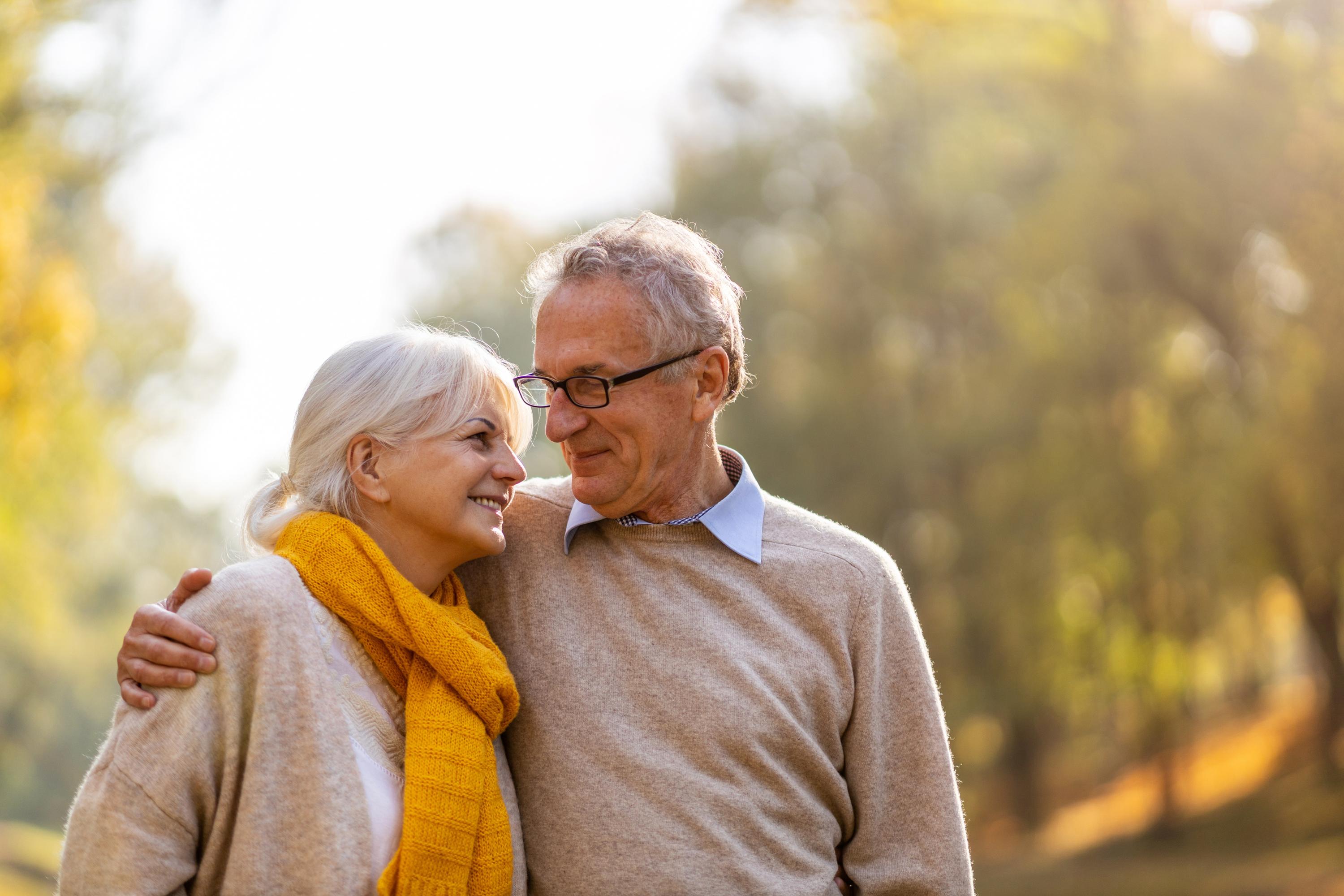 elderly couple in park