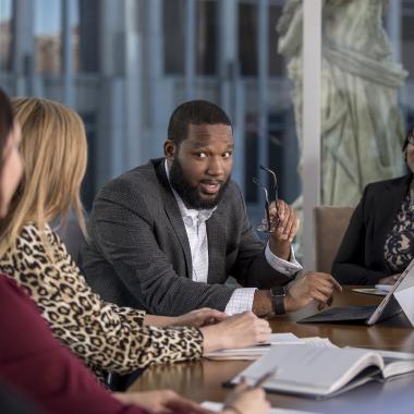 Advisor talking to his client
