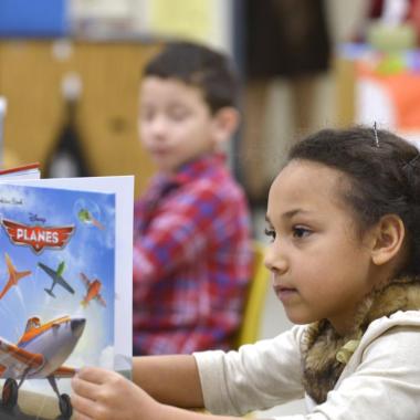 A child reads a book