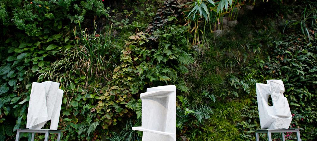 FFTC's Green Wall and Rogers Sculpture Garden