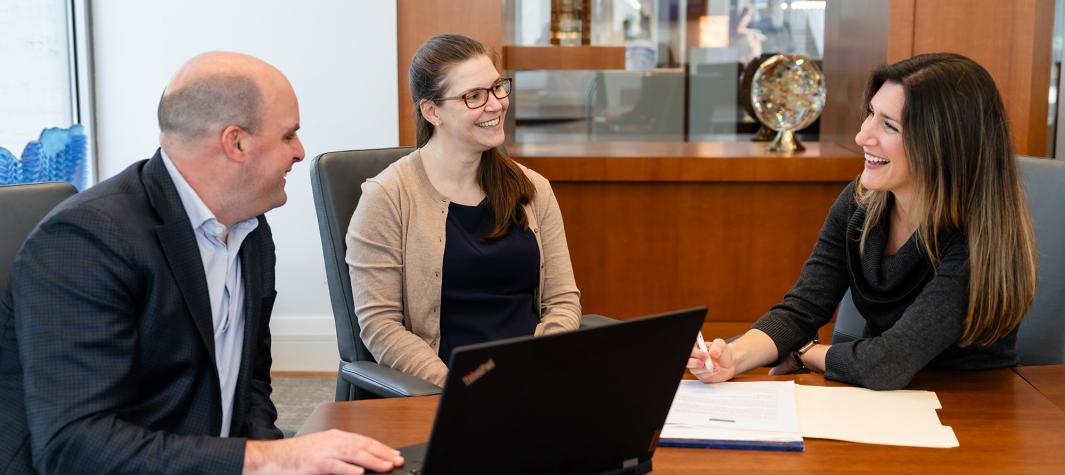 clients in a meeting