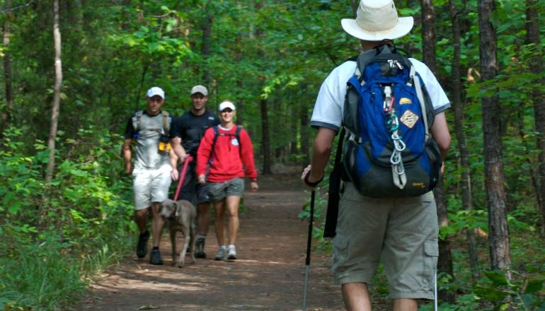 People hiking on a trail